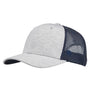 J America Mens Cutter Jersey Snapback Trucker Hat - Grey/Navy Blue