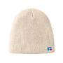Russell Athletic Mens Core R Patch Beanie - Off White