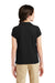 Port Authority YG503 Youth Silk Touch Wrinkle Resistant Short Sleeve Polo Shirt Black Back