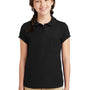 Port Authority Youth Silk Touch Wrinkle Resistant Short Sleeve Polo Shirt - Black