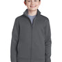 Sport-Tek Youth Sport-Wick Moisture Wicking Fleece Full Zip Sweatshirt - Dark Smoke Grey