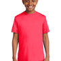 Sport-Tek Youth Competitor Moisture Wicking Short Sleeve Crewneck T-Shirt - Hot Coral Pink