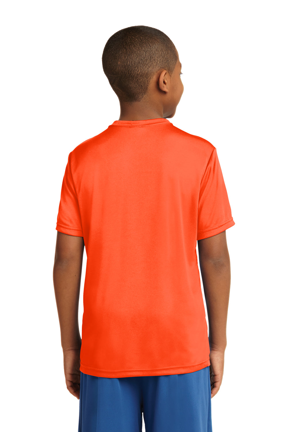 Sport-Tek YST350 Youth Competitor Moisture Wicking Short Sleeve Crewneck T-Shirt Neon Orange Back