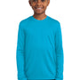 Sport-Tek Youth Competitor Moisture Wicking Long Sleeve Crewneck T-Shirt - Atomic Blue