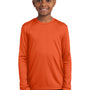 Sport-Tek Youth Competitor Moisture Wicking Long Sleeve Crewneck T-Shirt - Deep Orange