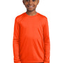 Sport-Tek Youth Competitor Moisture Wicking Long Sleeve Crewneck T-Shirt - Neon Orange