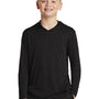 Sport-Tek Youth Competitor Moisture Wicking Long Sleeve Hooded T-Shirt Hoodie - Black
