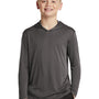 Sport-Tek Youth Competitor Moisture Wicking Long Sleeve Hooded T-Shirt Hoodie - Iron Grey