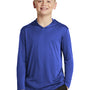 Sport-Tek Youth Competitor Moisture Wicking Long Sleeve Hooded T-Shirt Hoodie - True Royal Blue