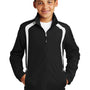 Sport-Tek Youth Water Resistant Full Zip Jacket - Black/White