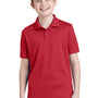 Sport-Tek Youth RacerMesh Moisture Wicking Short Sleeve Polo Shirt - True Red
