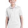 Sport-Tek Youth RacerMesh Moisture Wicking Short Sleeve Polo Shirt - White