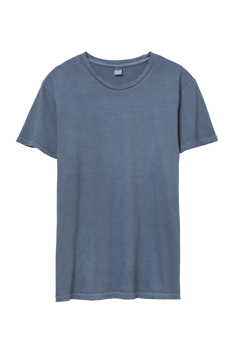 Alternative 04850C1/4850 Mens Heritage Distressed Short Sleeve Crewneck T-Shirt Dark Blue Flat Front