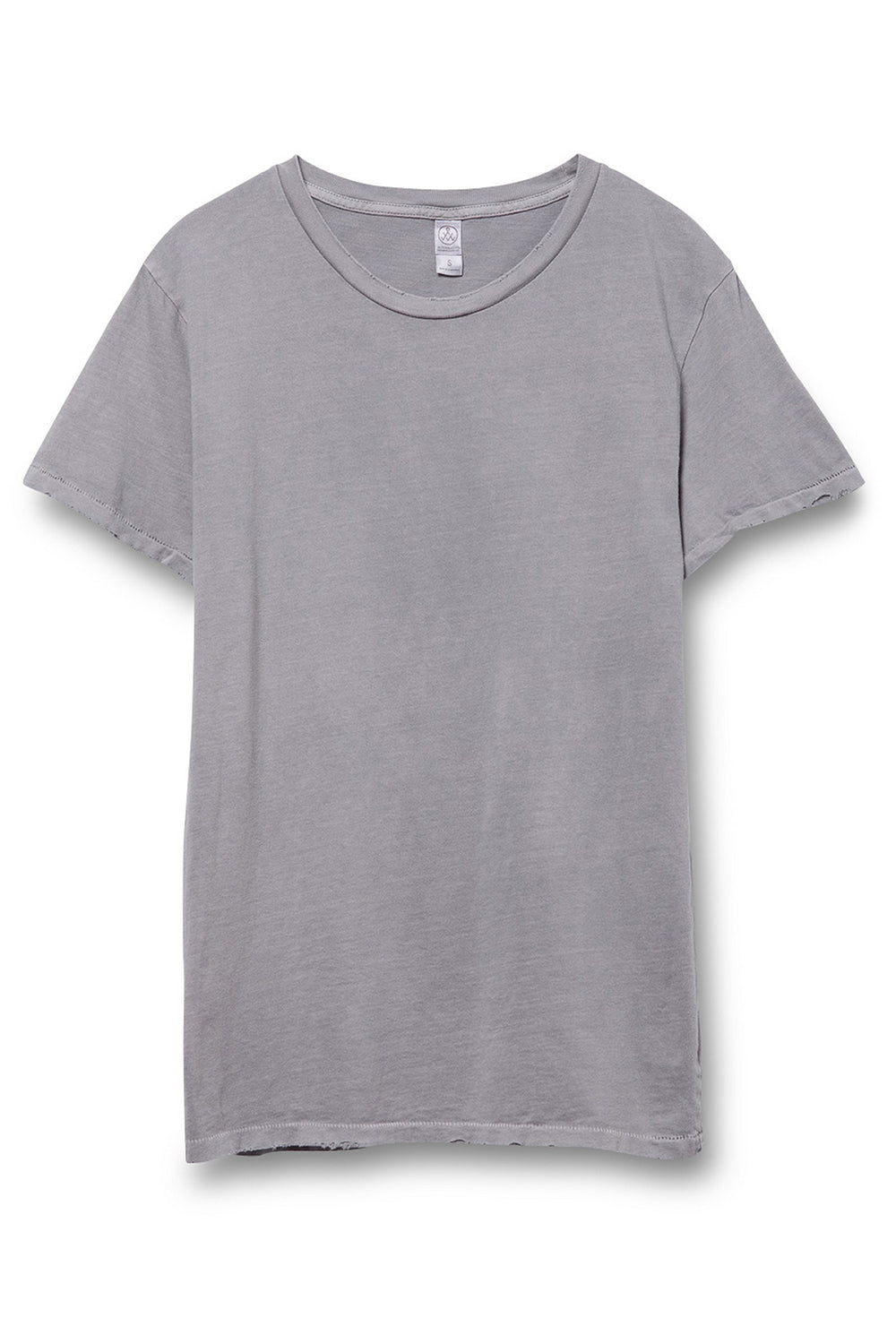 Alternative 04850C1/4850 Mens Heritage Distressed Short Sleeve Crewneck T-Shirt Grey Flat Front