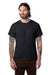 Alternative AA5050/05050BP/5050 Mens The Keeper Vintage Short Sleeve Crewneck T-Shirt Black Model Front