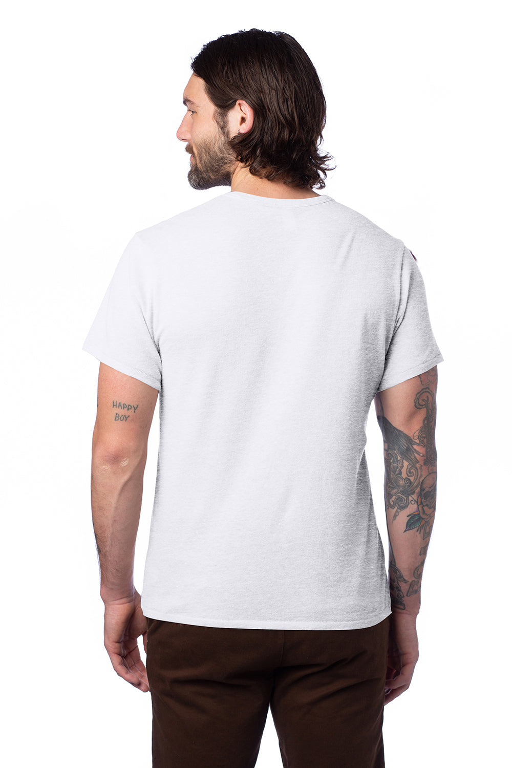 Alternative AA5050/05050BP/5050 Mens The Keeper Vintage Short Sleeve Crewneck T-Shirt White Model Back