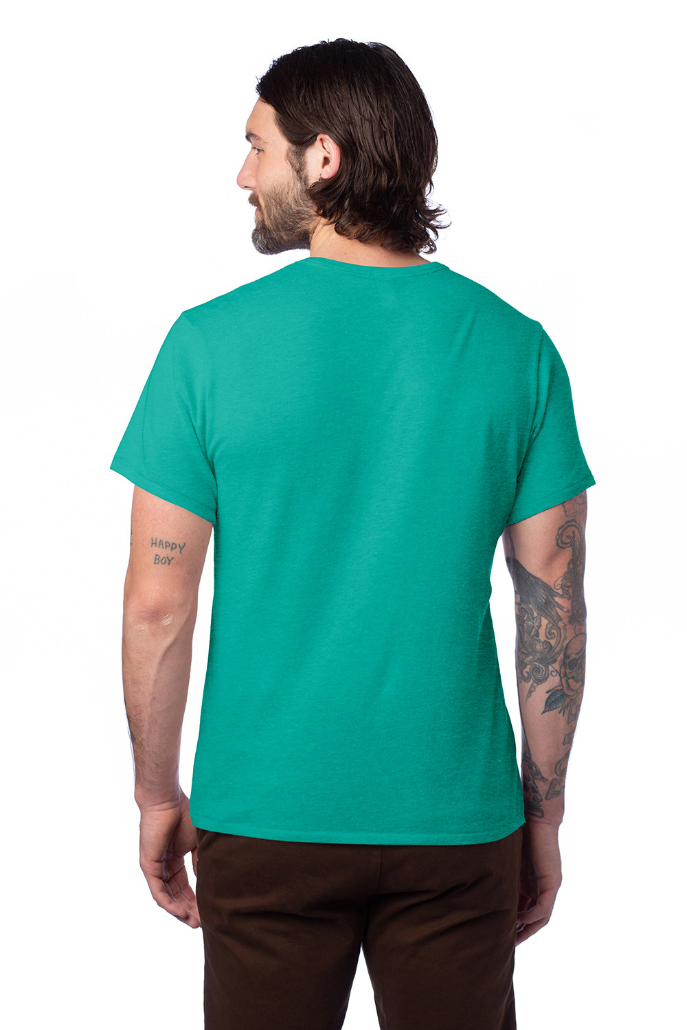 Alternative AA5050/05050BP/5050 Mens The Keeper Vintage Short Sleeve Crewneck T-Shirt Green Model Back