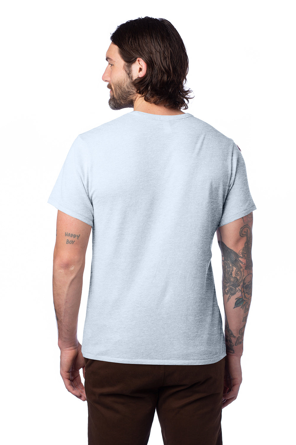 Alternative AA5050/05050BP/5050 Mens The Keeper Vintage Short Sleeve Crewneck T-Shirt Blue Sky Model Back