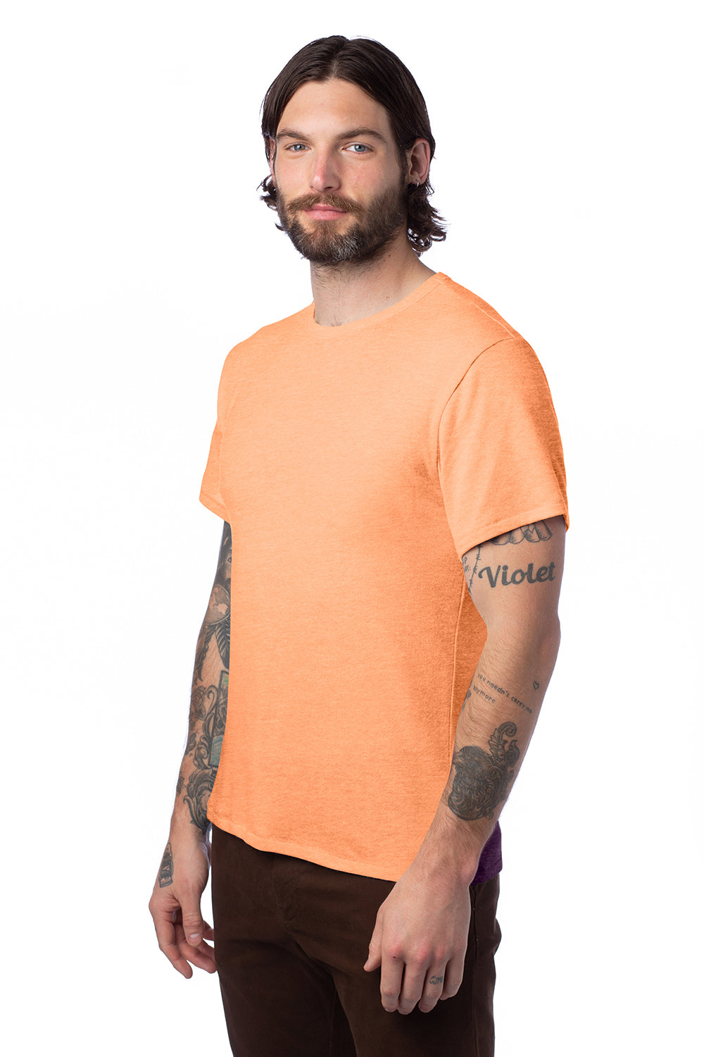 Alternative AA5050/05050BP/5050 Mens The Keeper Vintage Short Sleeve Crewneck T-Shirt Southern Orange Model 3Q
