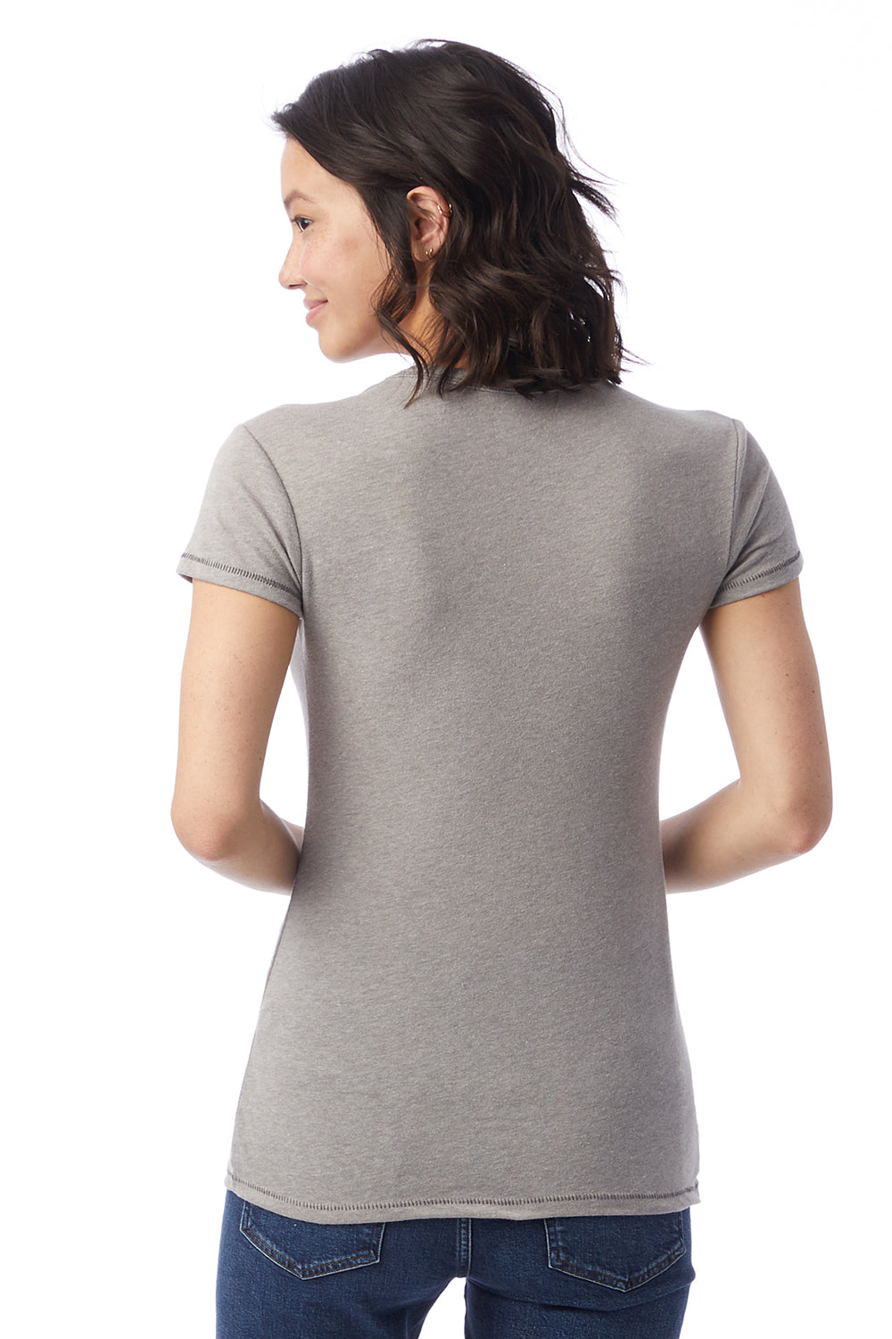 Alternative AA5052/05052BP/5052 Womens Keepsake Vintage Jersey Short Sleeve Crewneck T-Shirt Smoke Grey Model Back