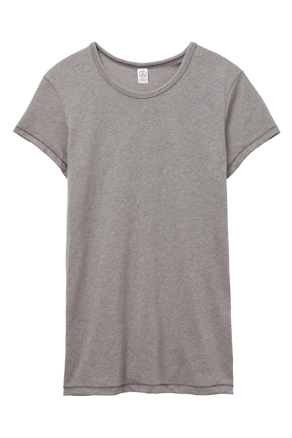 Alternative AA5052/05052BP/5052 Womens Keepsake Vintage Jersey Short Sleeve Crewneck T-Shirt Smoke Grey Flat Front