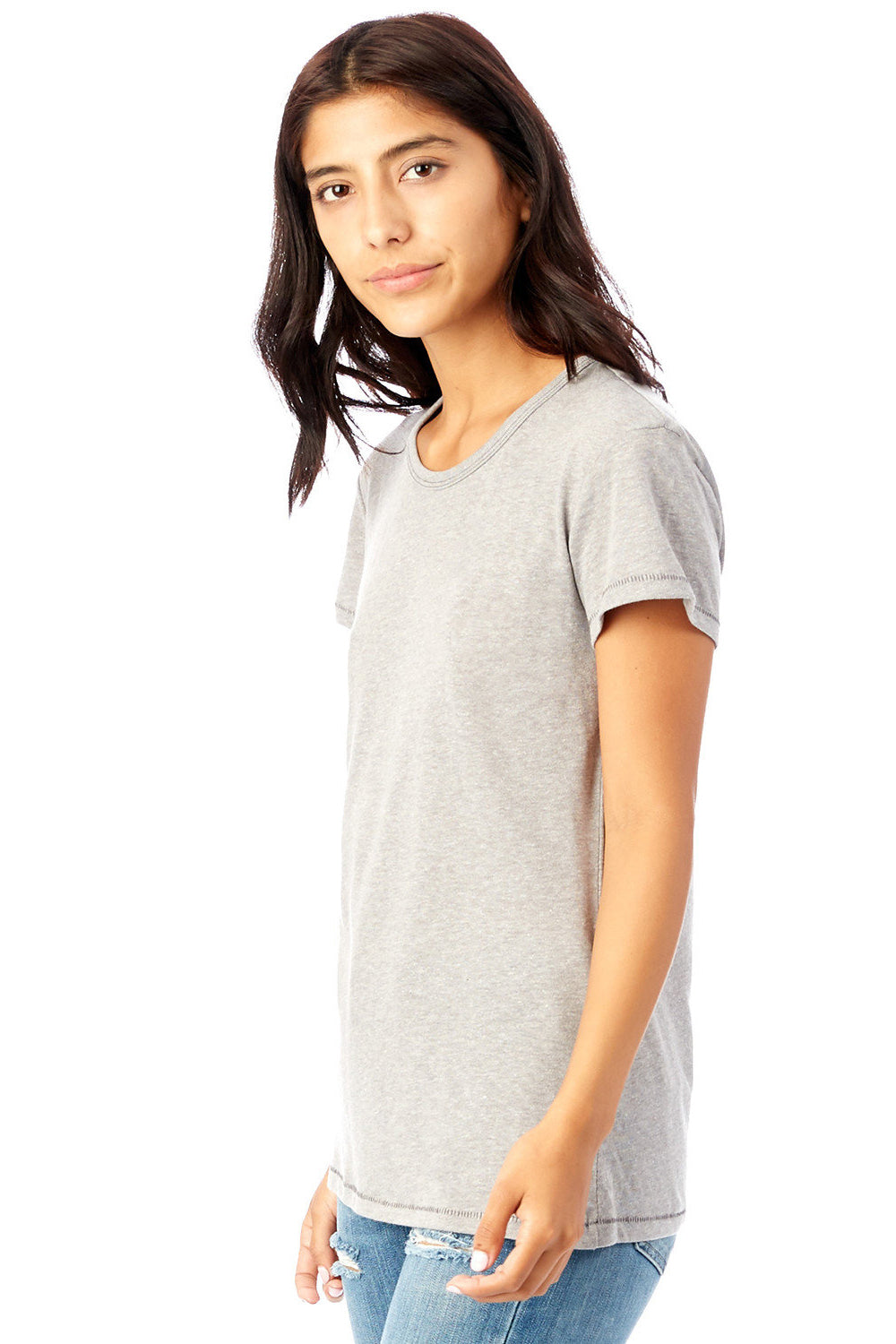 Alternative AA5052/05052BP/5052 Womens Keepsake Vintage Jersey Short Sleeve Crewneck T-Shirt Smoke Grey Model Side