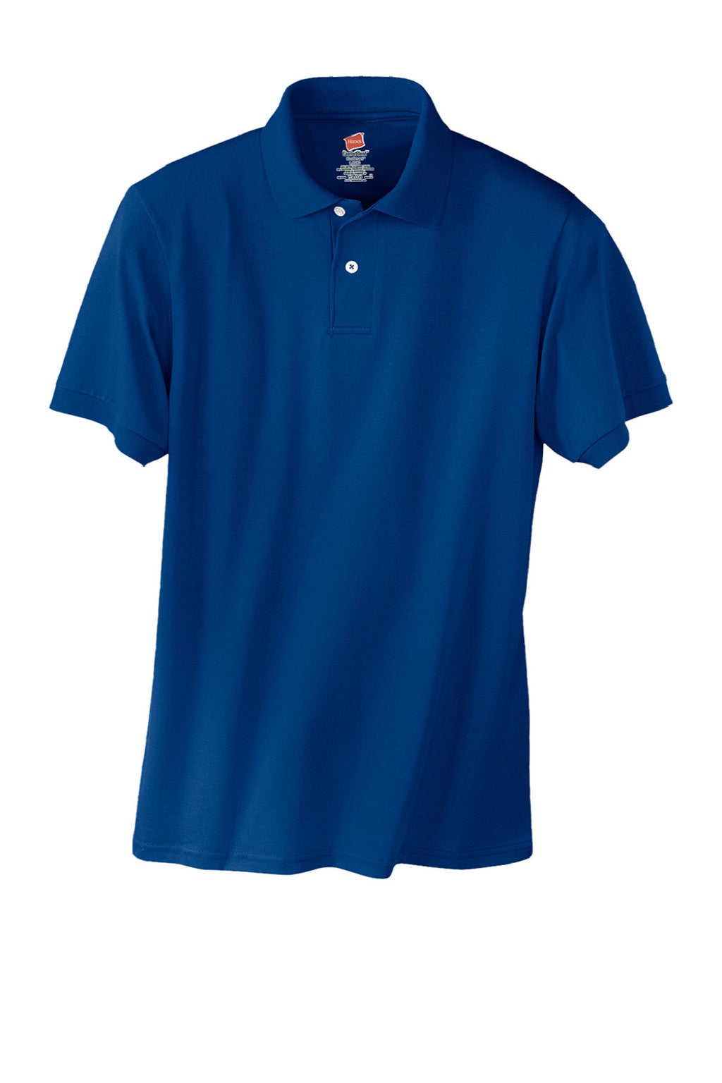 Hanes 054X Mens EcoSmart Short Sleeve Polo Shirt Deep Royal Blue Flat Front