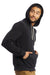 Alternative AA9595/09595F2/9595 Mens Challenger Eco Fleece Hooded Sweatshirt Hoodie Eco True Black Model Side
