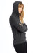 Alternative AA9596/09596F2/9596 Womens Athletics Eco Fleece Hooded Sweatshirt Hoodie Eco Black Model Side
