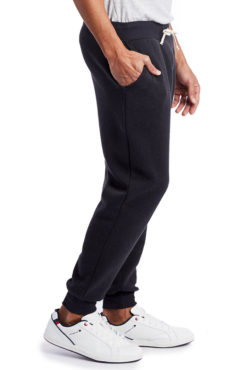 Alternative 09881F Mens Dodgeball Eco Fleece Sweatpants w/ Pockets Black Model Side
