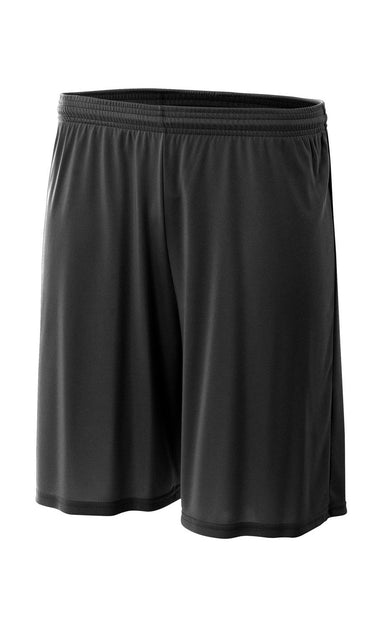 A4 N5283 Mens Moisture Wicking Performance Shorts Black Flat Front
