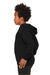 Bella + Canvas 3719Y/BC3719Y Youth Sponge Fleece Hooded Sweatshirt Hoodie Black Model Side