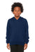Bella + Canvas BC3719Y/3719Y Youth Sponge Fleece Hooded Sweatshirt Hoodie w/ Pouch Pocket Navy Blue Model Front