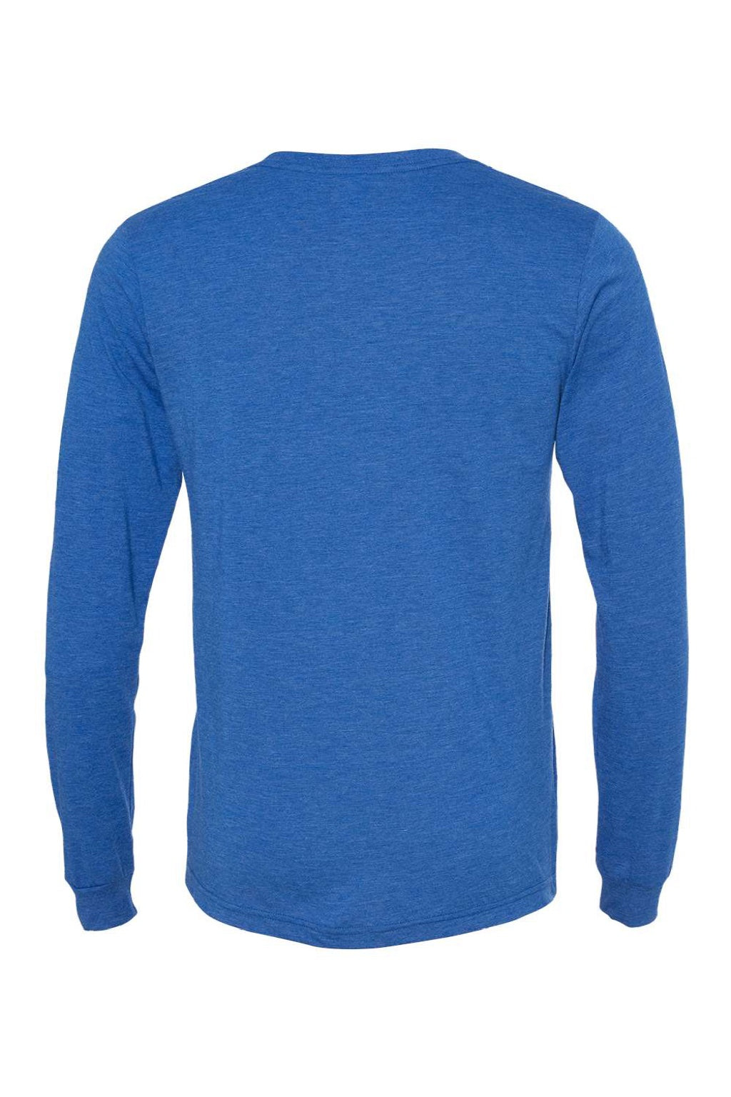 Bella + Canvas BC3513/3513 Mens Jersey Long Sleeve Crewneck T-Shirt True Royal Blue Flat Back