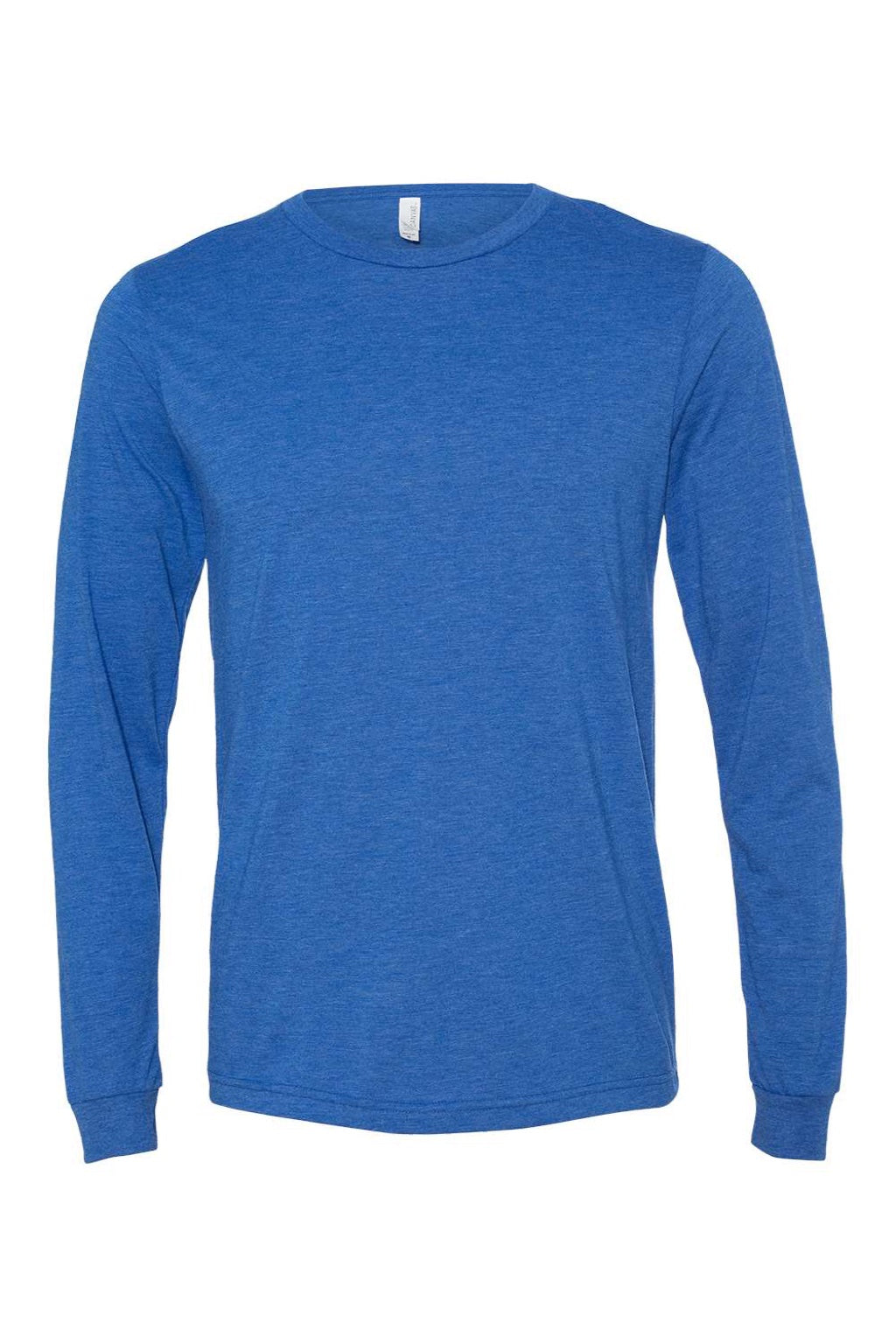 Bella + Canvas BC3513/3513 Mens Jersey Long Sleeve Crewneck T-Shirt True Royal Blue Flat Front