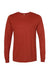 Bella + Canvas BC3513/3513 Mens Jersey Long Sleeve Crewneck T-Shirt Brick Red Flat Front