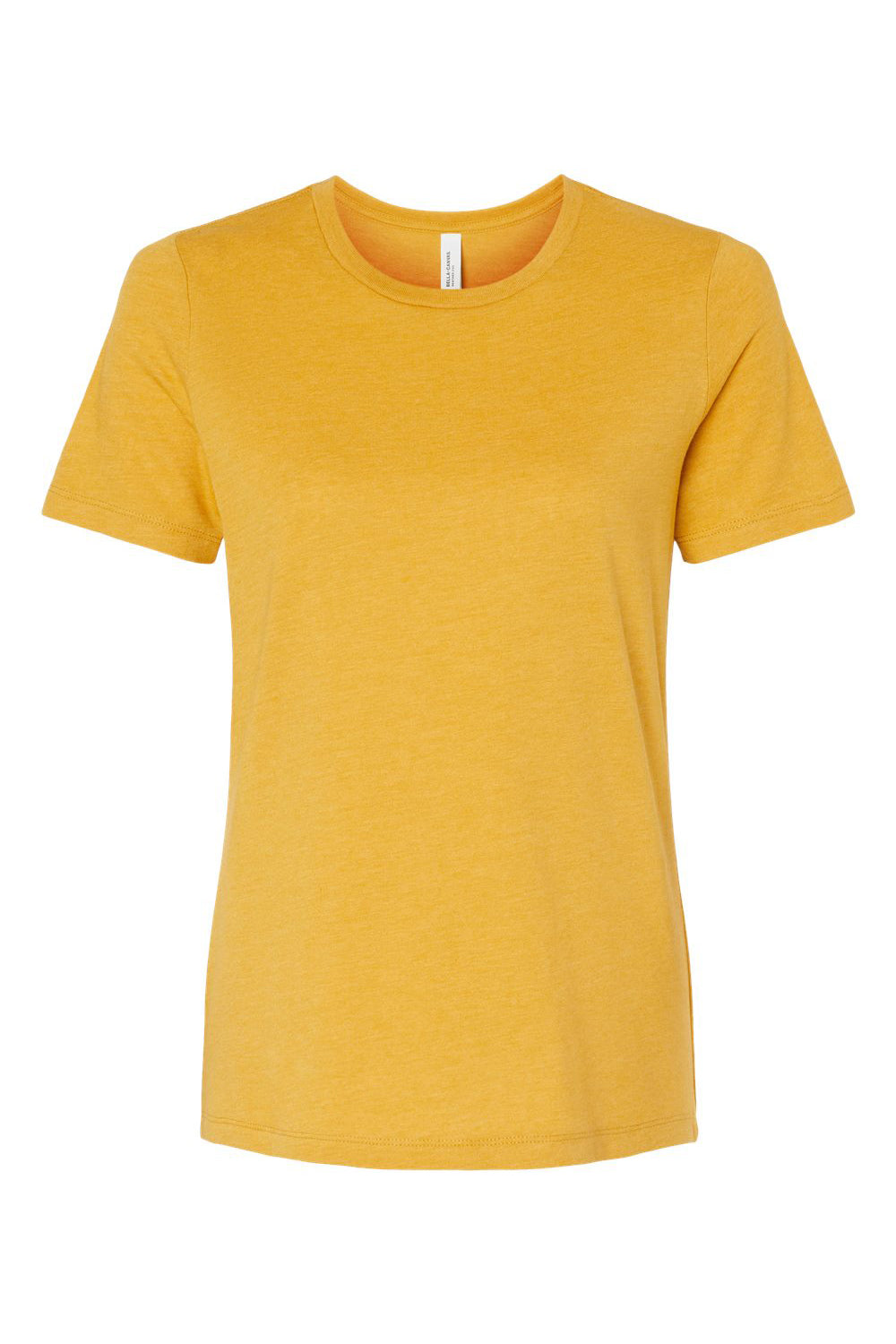 Bella + Canvas BC6400CVC/6400CVC Womens CVC Short Sleeve Crewneck T-Shirt Heather Mustard Yellow Flat Front