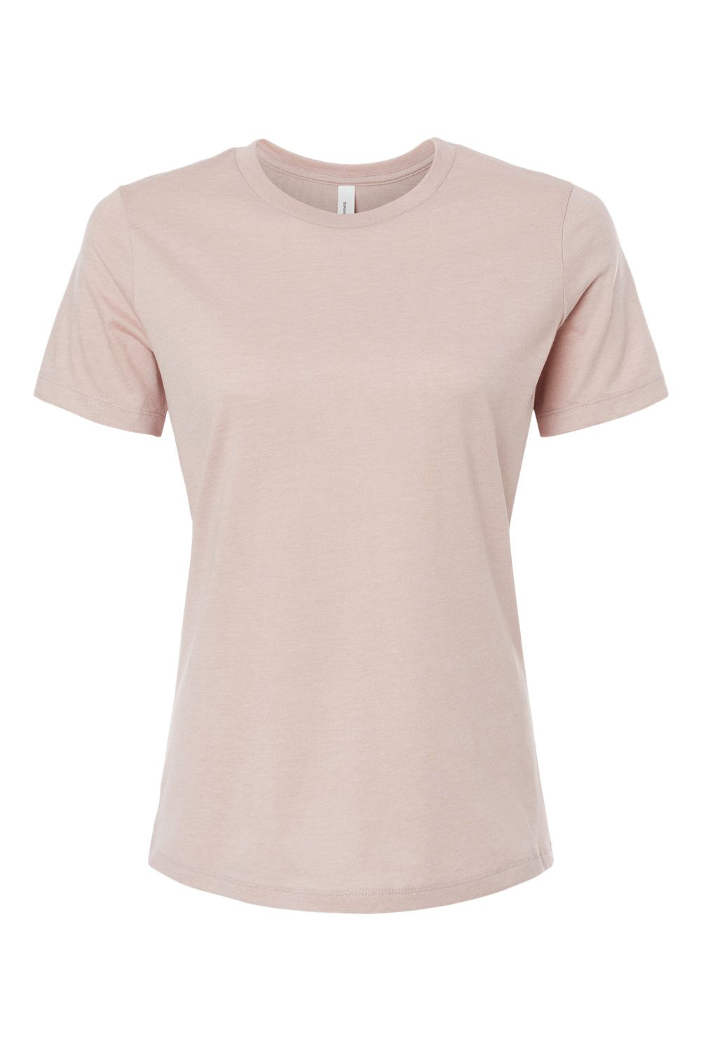Bella + Canvas BC6400CVC/6400CVC Womens CVC Short Sleeve Crewneck T-Shirt Heather Pink Gravel Flat Front