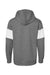 MV Sport 22709 Mens Classic Fleece Colorblocked Hooded Sweatshirt Hoodie Graphite Grey Flat Back