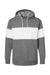 MV Sport 22709 Mens Classic Fleece Colorblocked Hooded Sweatshirt Hoodie Graphite Grey Flat Front