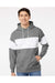MV Sport 22709 Mens Classic Fleece Colorblocked Hooded Sweatshirt Hoodie Graphite Grey Model Front