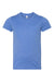 Bella + Canvas 3001Y Youth Jersey Short Sleeve Crewneck T-Shirt Heather Columbia Blue Flat Front