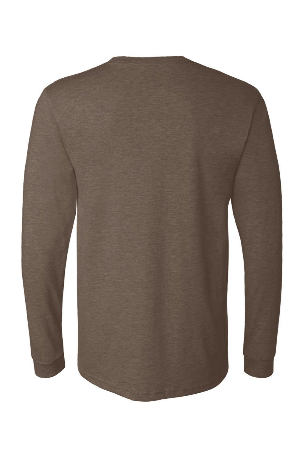Bella + Canvas BC3501CVC/3501CVC Mens CVC Long Sleeve Crewneck T-Shirt Heather Brown Flat Back