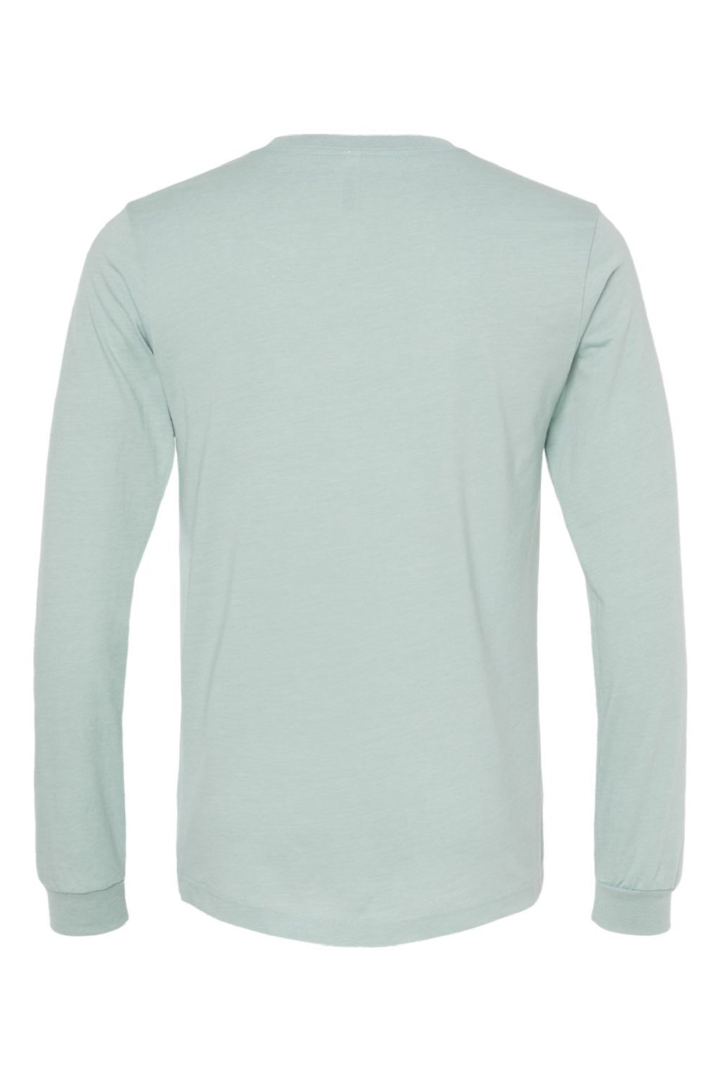 Bella + Canvas BC3501CVC/3501CVC Mens CVC Long Sleeve Crewneck T-Shirt Heather Dusty Blue Flat Back