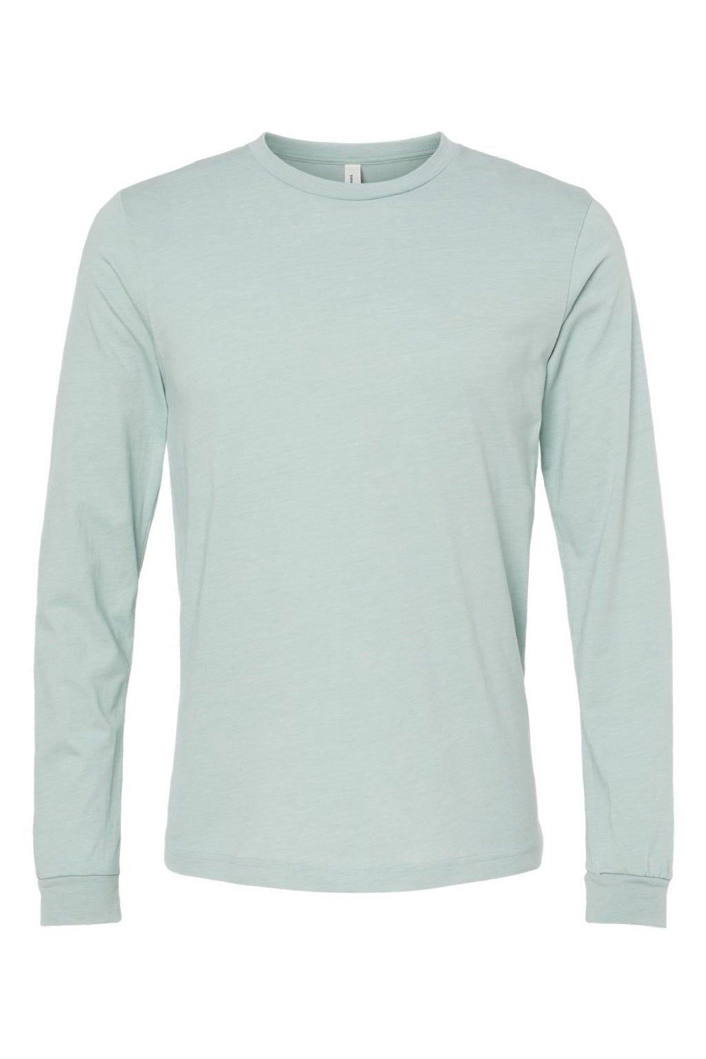 Bella + Canvas BC3501CVC/3501CVC Mens CVC Long Sleeve Crewneck T-Shirt Heather Dusty Blue Flat Front