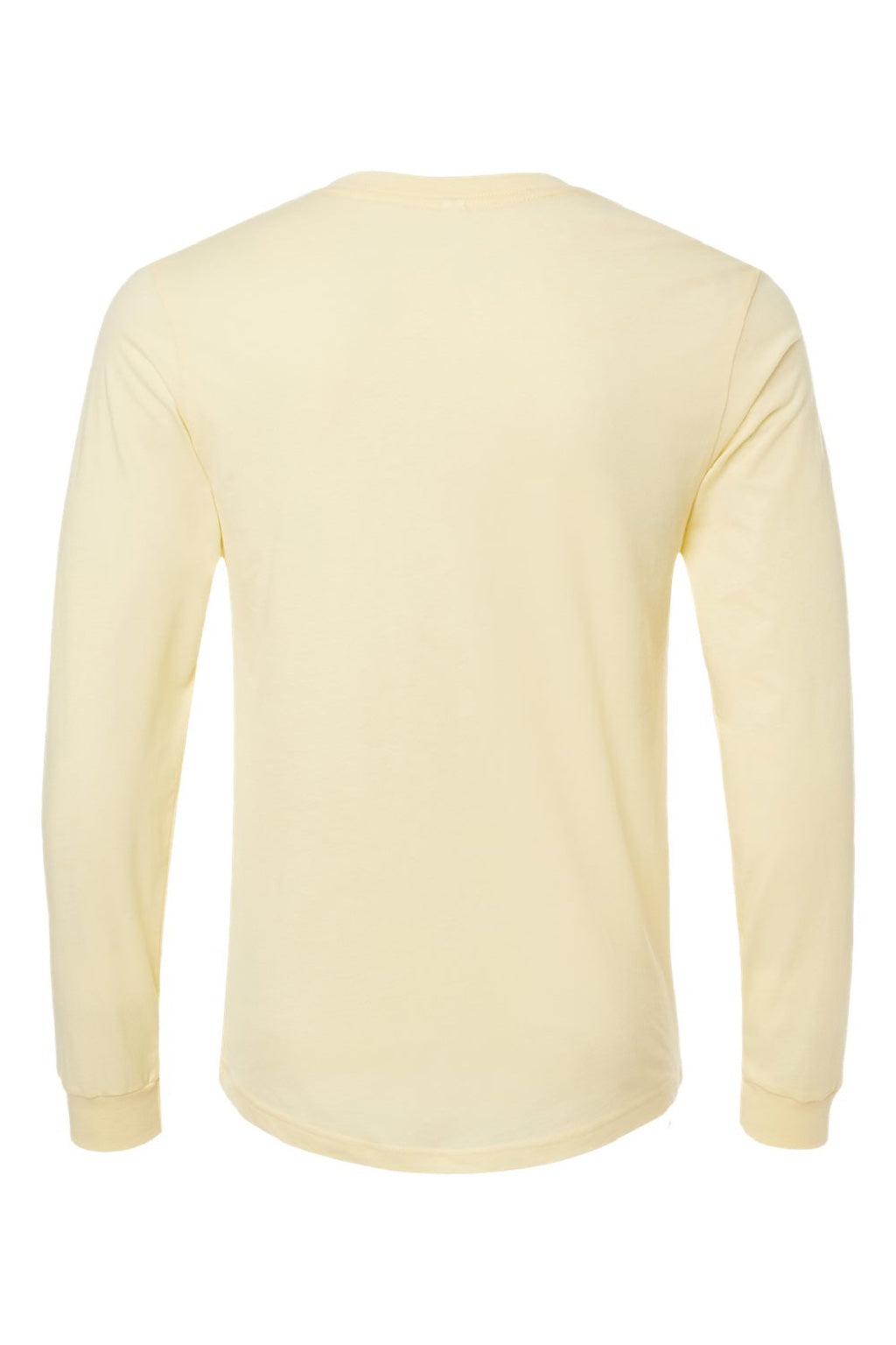 Bella + Canvas BC3501CVC/3501CVC Mens CVC Long Sleeve Crewneck T-Shirt Heather French Vanilla Flat Back