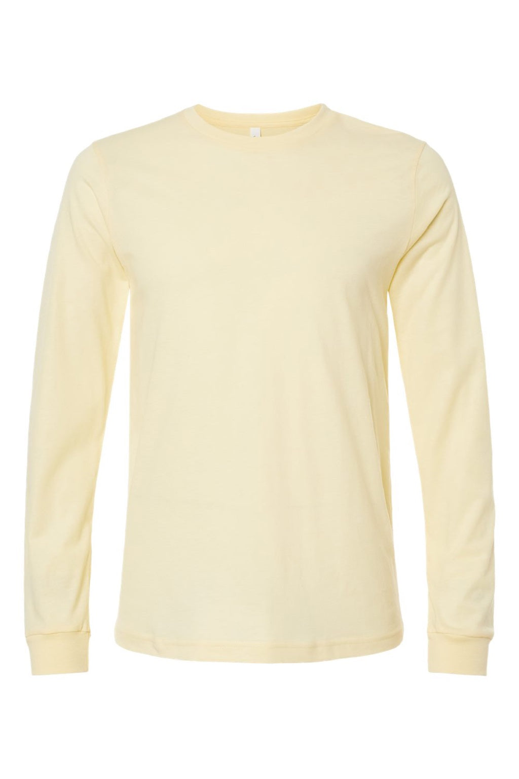 Bella + Canvas BC3501CVC/3501CVC Mens CVC Long Sleeve Crewneck T-Shirt Heather French Vanilla Flat Front