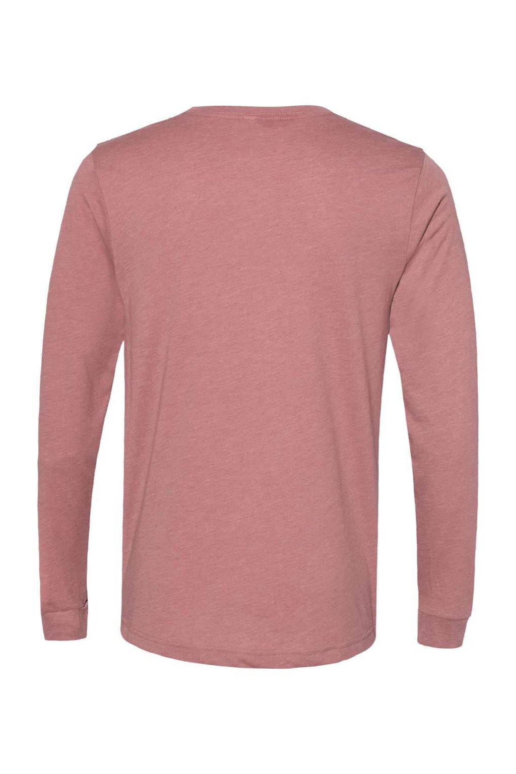 Bella + Canvas BC3501CVC/3501CVC Mens CVC Long Sleeve Crewneck T-Shirt Heather Mauve Flat Back