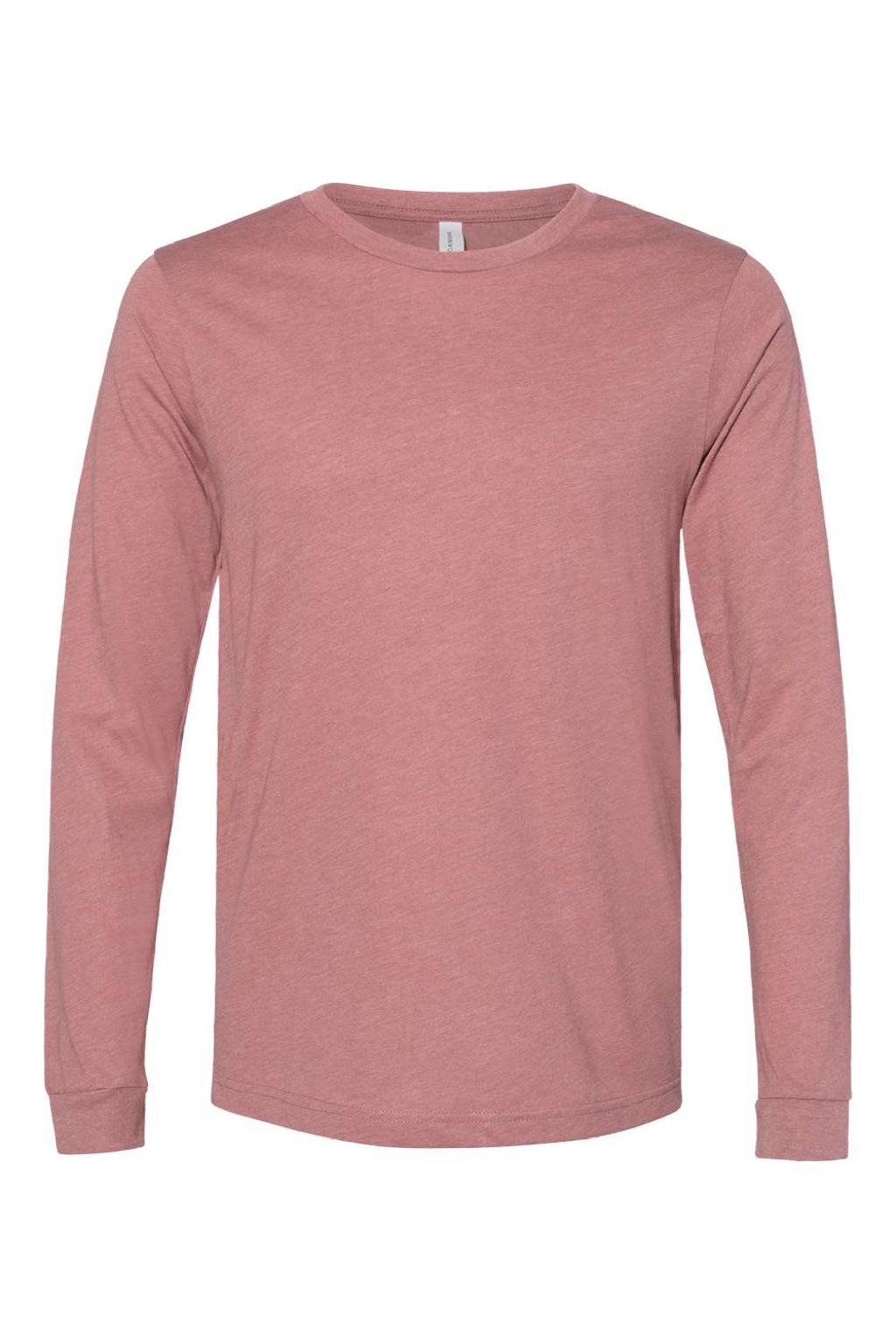 Bella + Canvas BC3501CVC/3501CVC Mens CVC Long Sleeve Crewneck T-Shirt Heather Mauve Flat Front