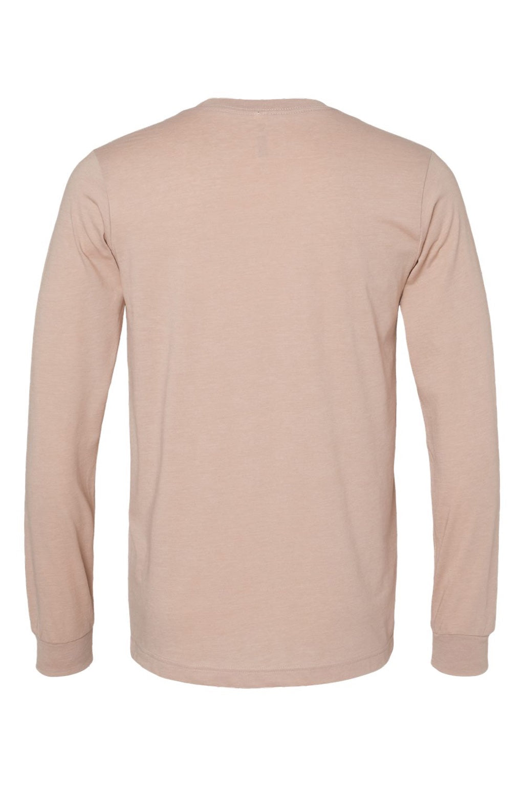 Bella + Canvas BC3501CVC/3501CVC Mens CVC Long Sleeve Crewneck T-Shirt Heather Pink Gravel Flat Back